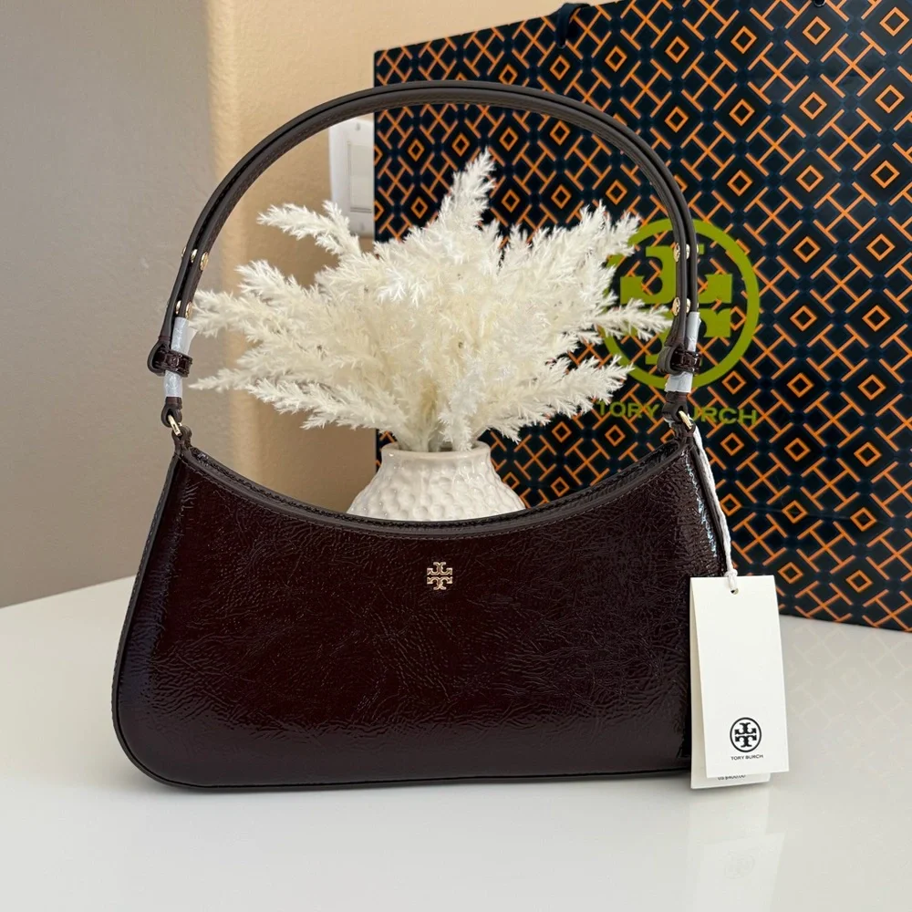 Tory Burch Emerson Crinkle Shoulder Bag 170230 In Agnello NWT leather